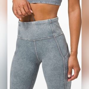 Lululemon Fast and Free 25" *Ice Dye In Ice Wash Asphalt Grey 2